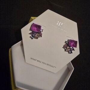 Vibrant Purple and Silver Earrings